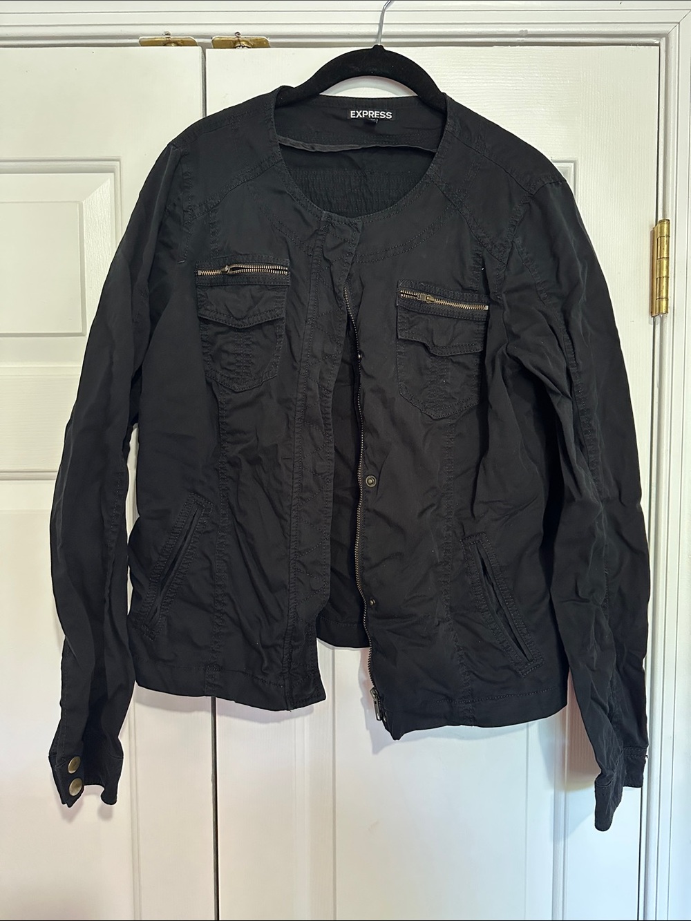 Express Black Utility Zip Jacket